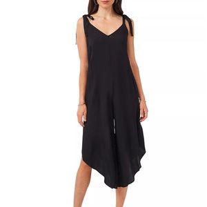 Vince Camuto NWT Solid tie shoulder Cascade Jumpsuit